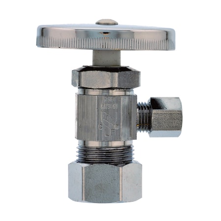 Jones Stephens 5/8" OD x 3/8" OD Chrome Plated Quarter Turn Supply Stop, Angle S10311